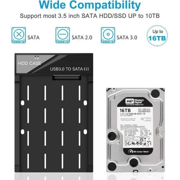 Externt hårddiskkabinett - RSHTECH - USB 3.0 - 2,5\" och 3,5\" - 16TB - UASP