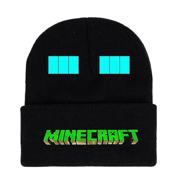 Minecraft Spel Tryckt Mössa Stickad Mössa Barn Pojkar Flickor Klassisk Vinter Varm Skidmössa Presenter C