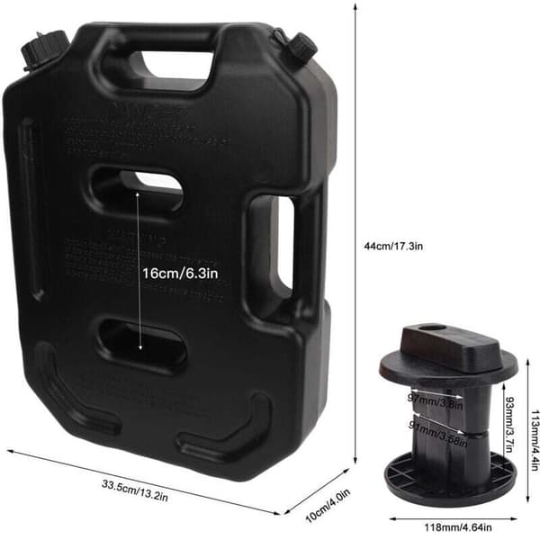 10L Sort Jerrycan Benzindunk til Motorcykel ATV UTV