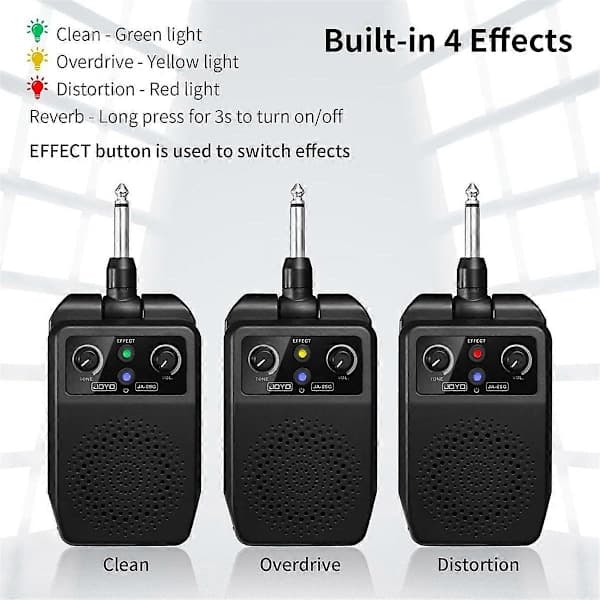 JOYO Mini Elgitarrförstärkare 5W Uppladdningsbar Gitarrförstärkare Bärbar Bluetooth Övningsförstärkare med
