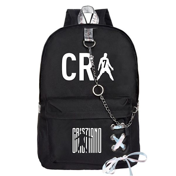 CR7 Strap Skolväska Svart printed Chain Shoulder Ryggsäck 2
