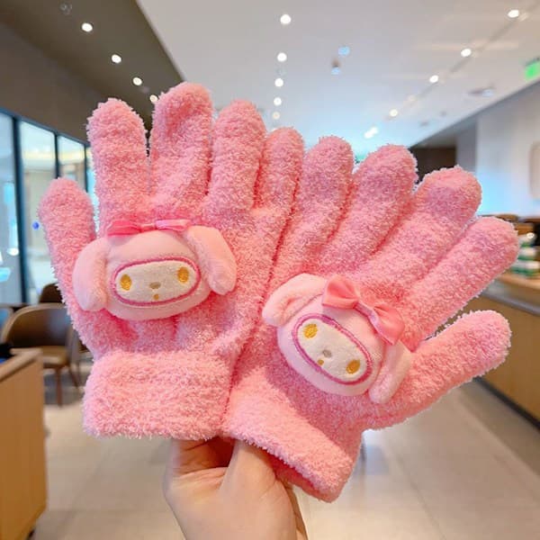 1 par e Kuromi Melody Cinnamoroll Kt Kattevanter Efterår Vinter Blue