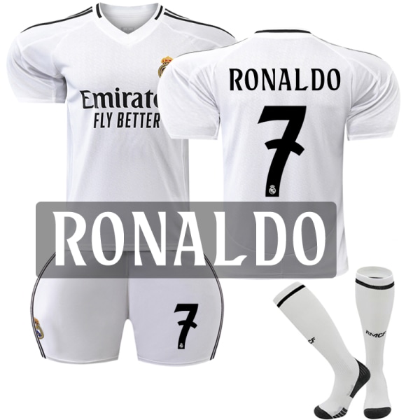 24-25 Ronaldo 7 Real Madrid Nya Fotbollströjor Träningsuniformer För Barn & Vuxna Adult XL(180-190cm)