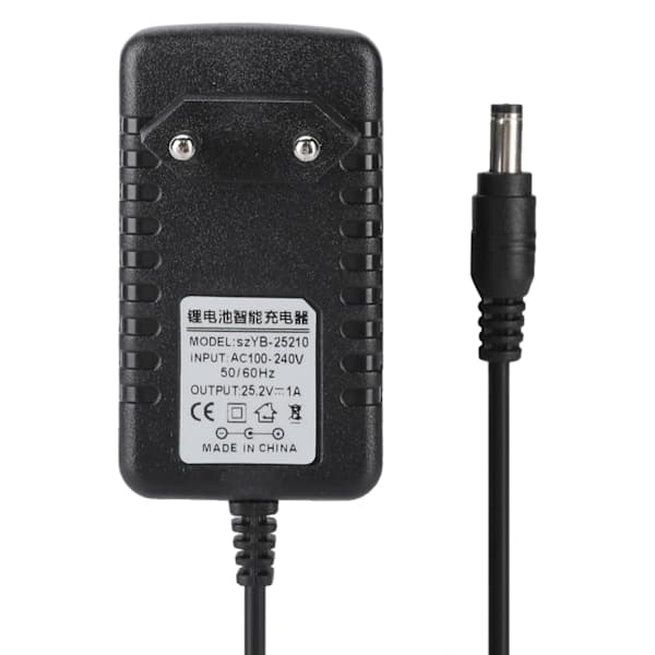 25.2V/1A Hurtigoplader Li-ion Opladeradapter 100-240V Input Multi-lags Beskyttelse-AD10-