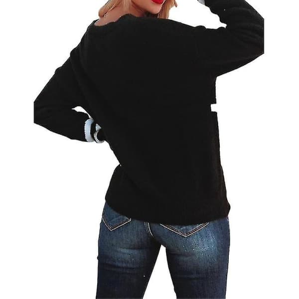 Après ski sweater til kvinder til efterår og vinter Langærmet afslappet sweater SORT M
