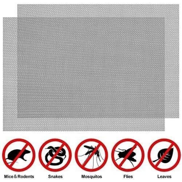 Sæt med 2 ventilationsgitre i rustfrit stål 304, 30 x 30 cm, 20 mesh, gnaver- og insektresistent