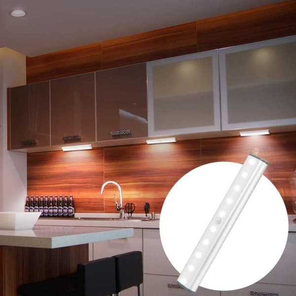 Trådlösa LED-belysningsspotlights med rörelsesensor - 18 cm vit