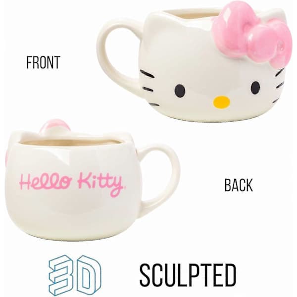Silver Buffalo Sanrio Rosa Rosett Keramisk 3D Skulpterad Mugg, 590 ml