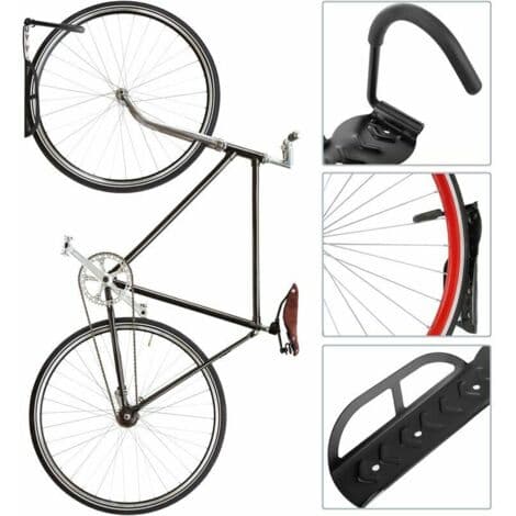 Cykelopbevaring, vægmonteret cykelkrog -- sort