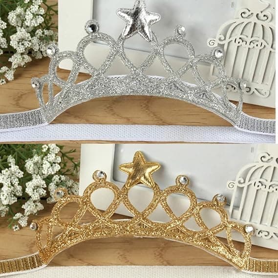 2 stk. Krone-tiara for barn, babykrone-tiara, tiara for småbarn