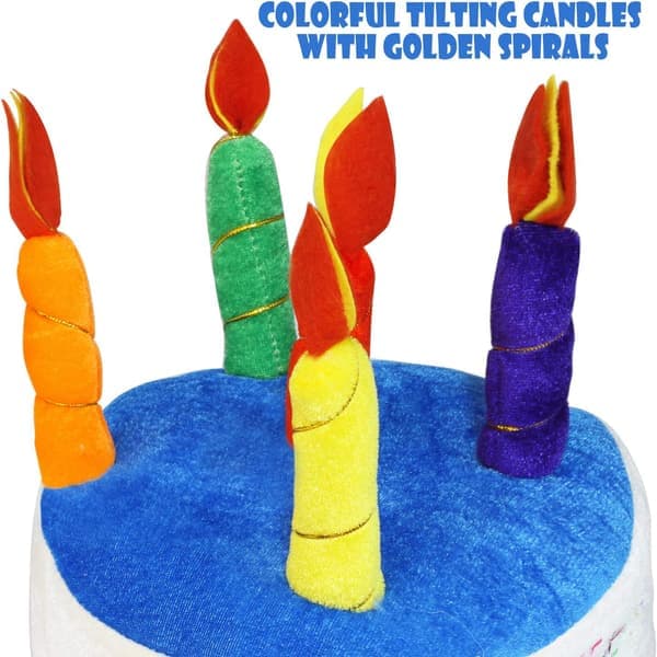 Blå plysj gratulasjonskakehatt - Unisex voksenstørrelse maskerade
