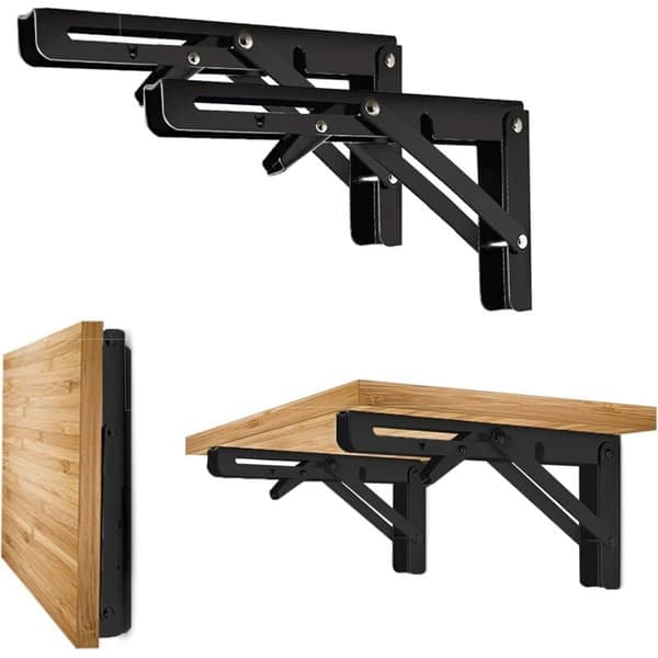Sort foldbar beslag 400mm 2 stk koldvalset stål vægmonteret F