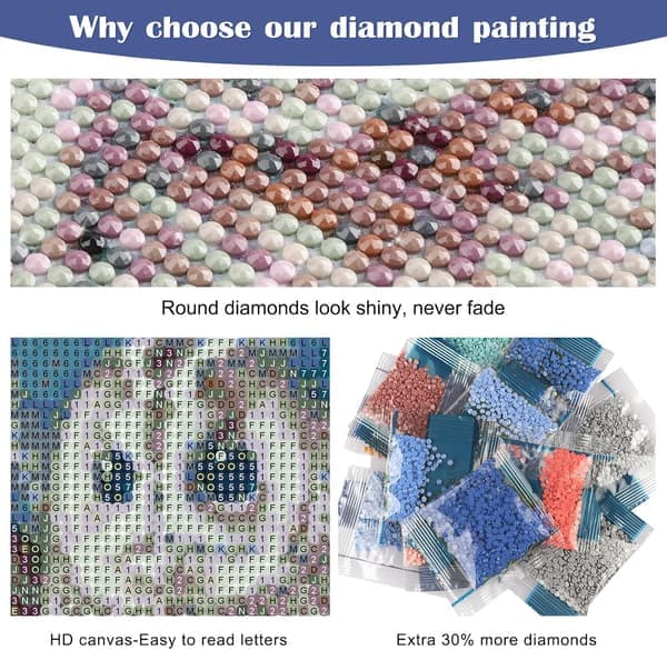 Maling efter nummer for voksne, Diamantmaleri Ugle Diamantmaleri