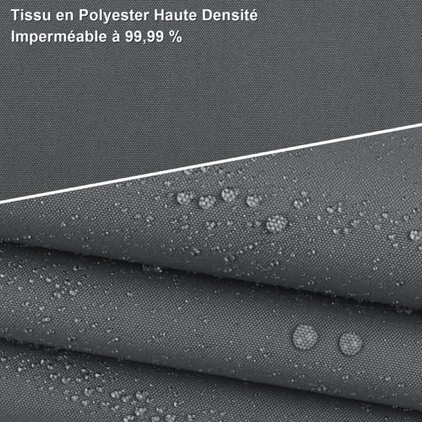 Rektangulært solseil 2 x 3 m - vanntett polyester, UV-beskyttelse, antrasittgrå