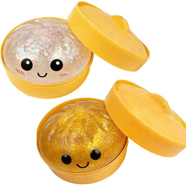 Glittrig Dumpling Squishy Leksakslåda - Stresslindrande Fidget Sensorisk Kitt[ZHE] 2pcs-a