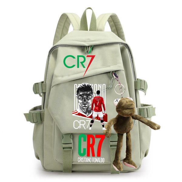 CR7 ryggsäck i canvas student skolväska för män och kvinnor axelväska 15