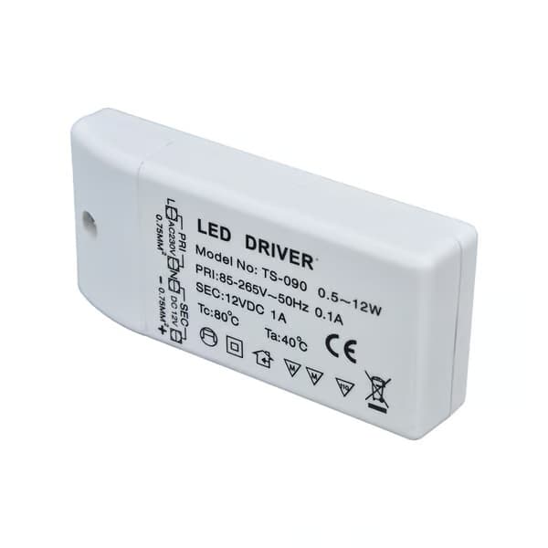 LED Driver 12W 12V DC 1A Strømforsyning LED Lampe Konstant Strøm Driver Strøm AC 85-265V