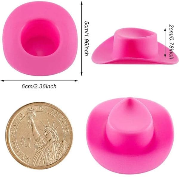 20 st Mini Cowboyhattar Möhippa Pink x 20 pcs