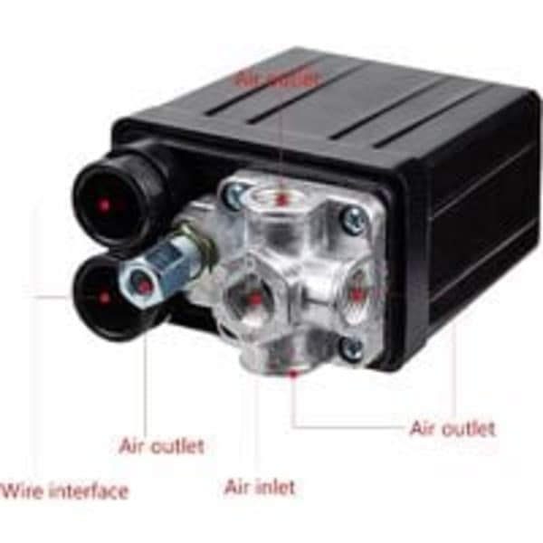 Trykkbryter for luftkompressor med 4 porter 0,5-0,8 MPa 220V