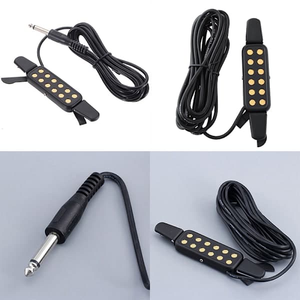 Clip-on pickup akustisk gitarr bas pickup 12-hålsgivare