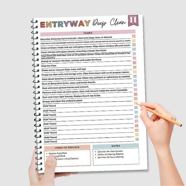 ADHD Cleaning Planner Household Chores Tracker Schedule Task Lists Reminders for Neurodivergent Adults