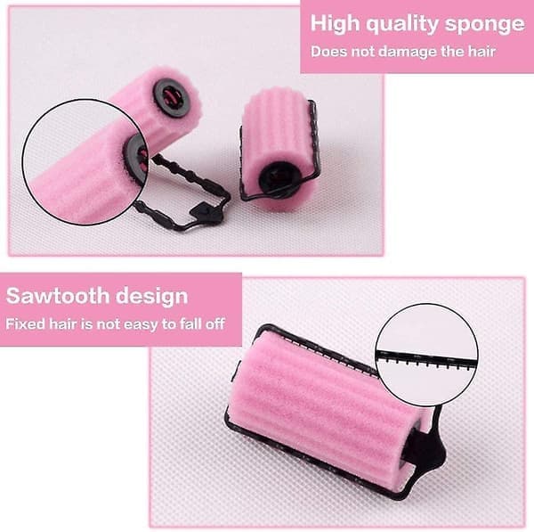 Hårspoler Svamp DIY Hårspoler Sett Hårspoler Små Magiske Krøllspoler Skumspoler (rosa) - 6 stk