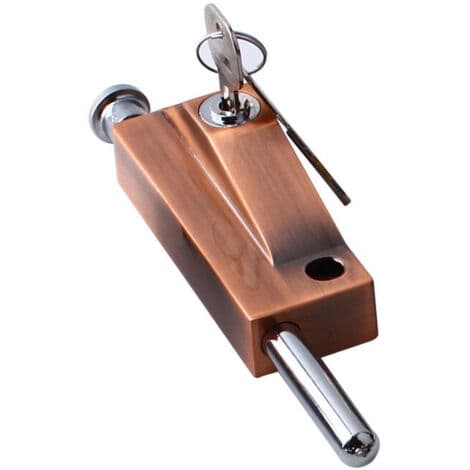Multifunktionel dørlås 190x40mm – 1 nøgle – Rustfrit stål til indendørs og udendørs brug – Rød bronze farve