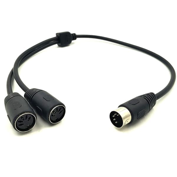 MIDI Sync Breakout-kabel, han til hun DIN 5-bens splitter Y-adapter MIDI-kabel 1 til 2 forlænger lydkabel