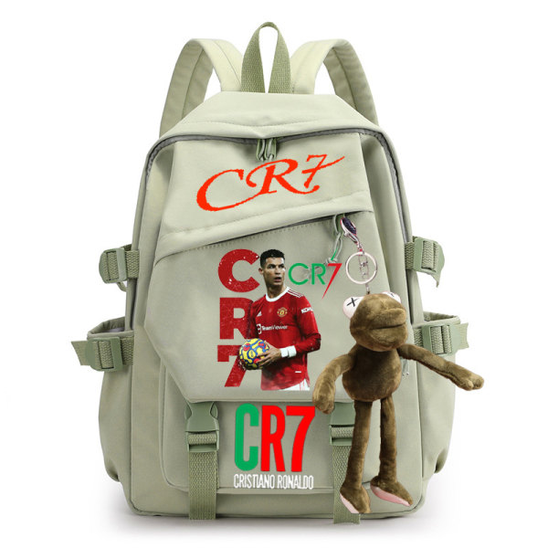 CR7 ryggsäck i canvas student skolväska för män och kvinnor axelväska 10