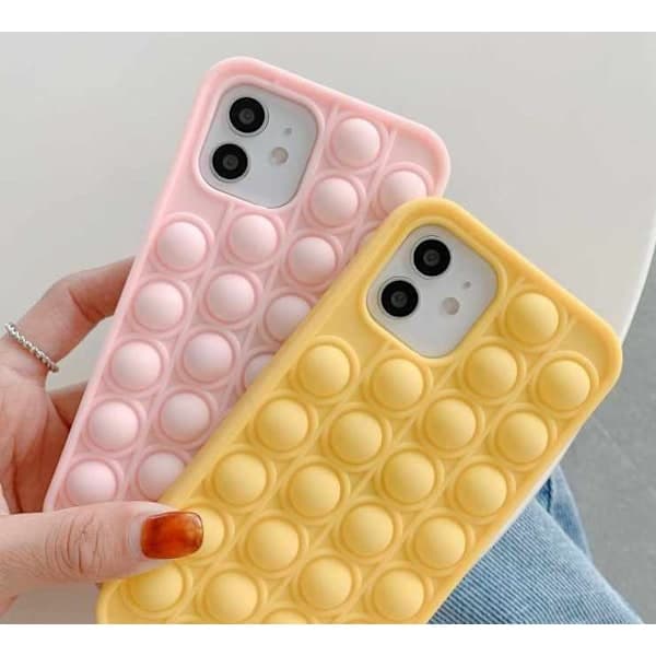 iPhone 12 / iPhone 12 Pro Skal - Pop it Fidget Bubblor rosa/gul/blå/lila