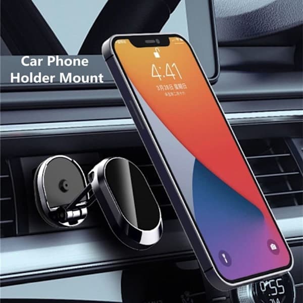 Magnetisk Biltelefonholder Stativ Sammenklappelig silver