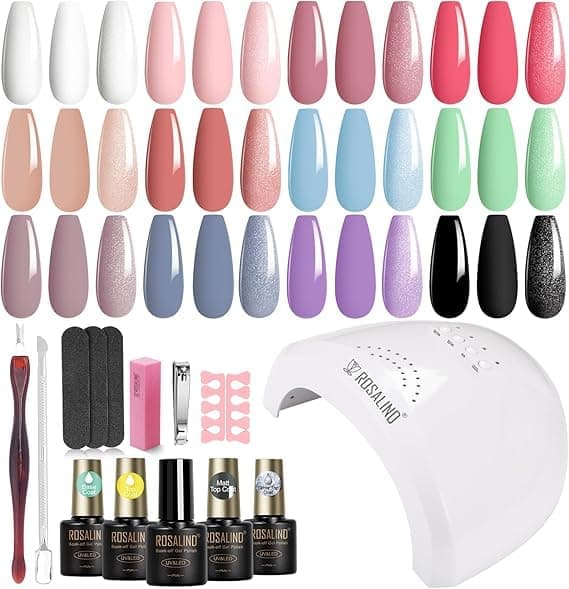 Gellakk Startsett med UV-lampe 36W Gel Defel Sett Shellac Kit
