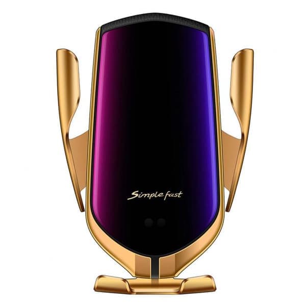 R2 Qi Oplader med Mobilholder til Bil Guld