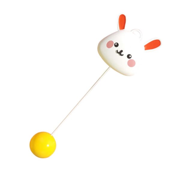 Table Tennis Trainer Indoor Hanging Elastic Rod Automatic Rewind for Kids Self-Training Rabbit Style