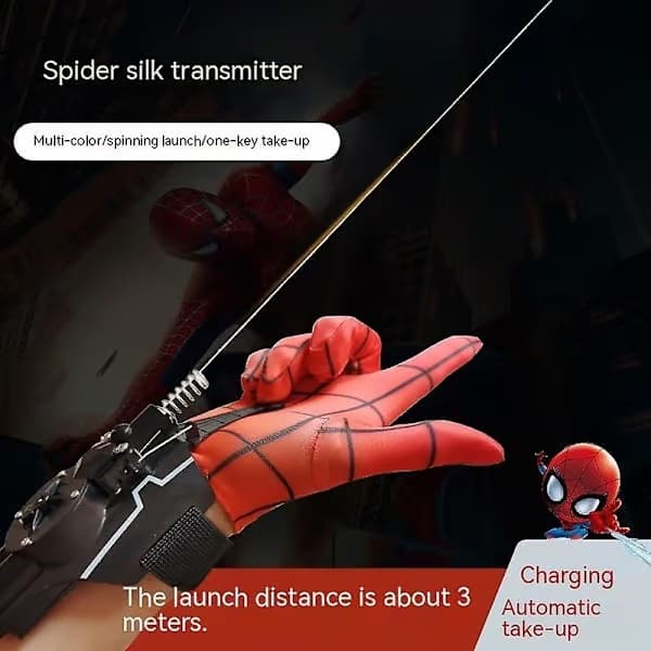 Spider-Man nettskyter leketøy Spider-Man mentor rollespill Peter Parker tilbehør rekvisitter hansker barn 11