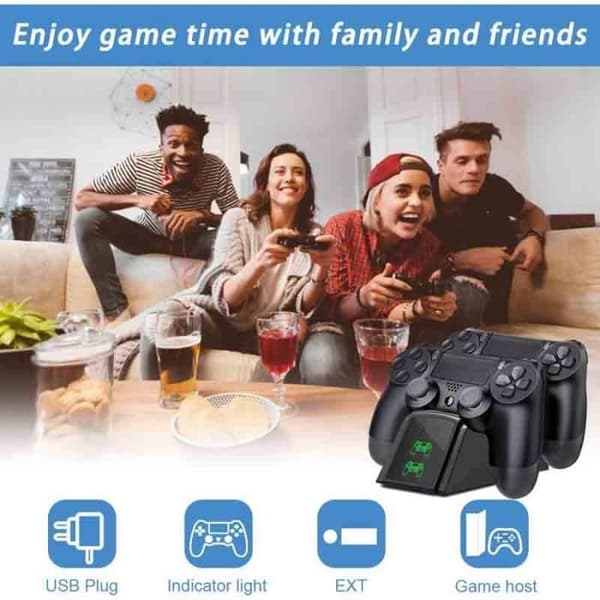 Trådløs kontrollerlader - PS4 - Hurtiglading - LED-skjerm - Sklisikker