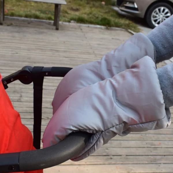 Extra tjocka barnvagnshandskar barnvagnshandskar grå KLB