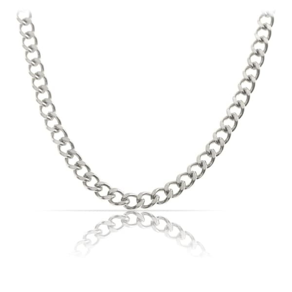Høj kvalitet rustfrit stål sølvkæde • Robust sølvhalskæde • Solid kongelig kæde 60 cm | 10 mm • Cuban link kæde Ledkæde Curb kæde
