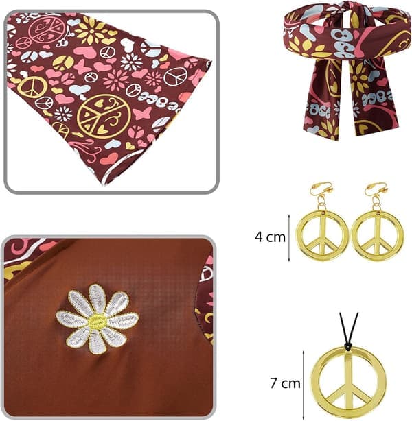 cuteDIY Plus Size Hippie Kostym Damkläder L