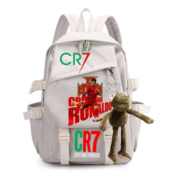 CR7 ryggsäck i canvas student skolväska för män och kvinnor axelväska 27