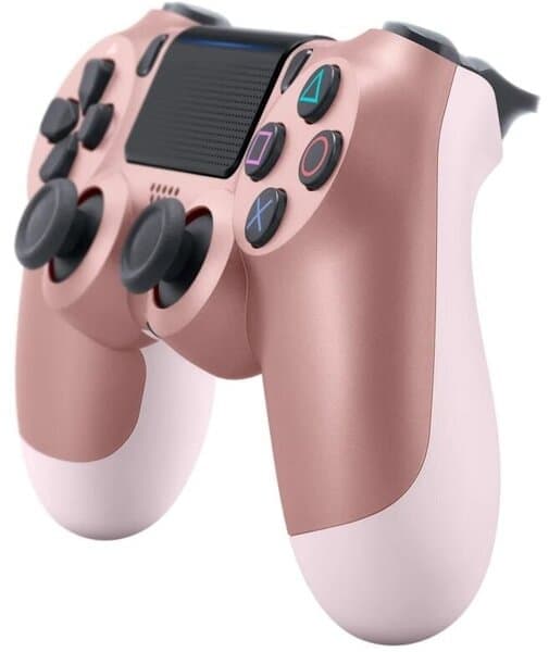 Games World PS4 Doubleshock 4 V2 trådløs spilcontroller, pink, rosaguld, til PS4 / PS5 / Android / iOS