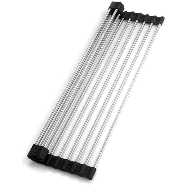Opvaskestativ Rustfrit stål tørrestativ Rulbart Foldbart 1-Pack