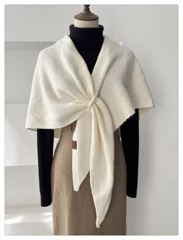 Damhalsduk Pashmina & Triangulär Sjal – Varm Lång Sjal för Fest & Vinterbruk Beige