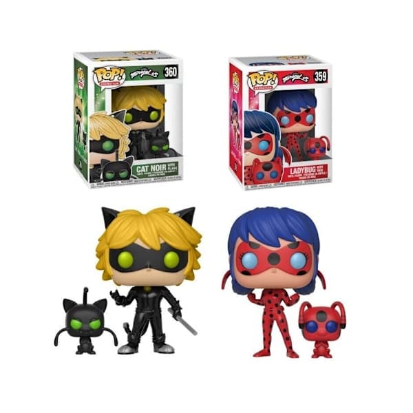 Funko Pop! Vinyyli W/P Animoitu Miraculous Ladybug ja Cat Noir
