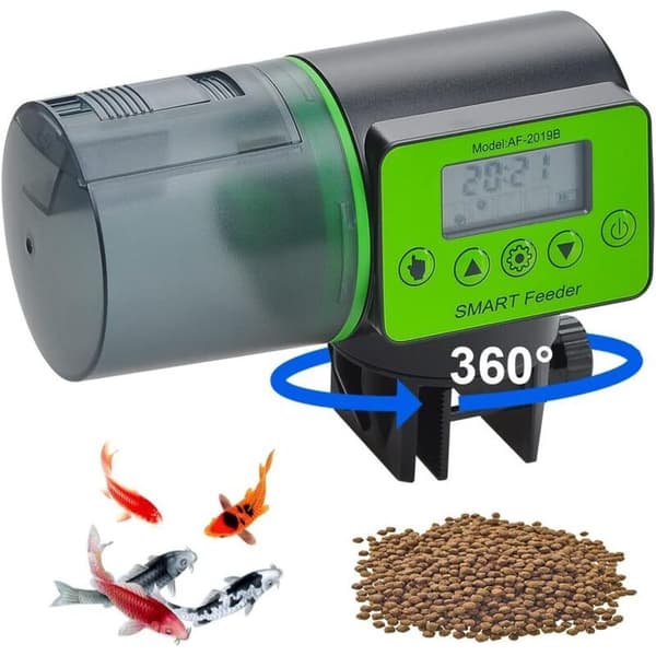 Grön Automatisk Akvariefoderdispenser, Fuktbeständig för Fisk - Batterier Ingår Ej