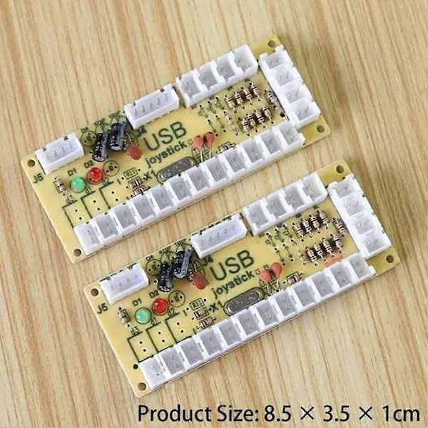2X Zero Delay Arcade DIY Kit USB Encoder PC til Joystick til 5-bens Joystick & 2,8 mm knap