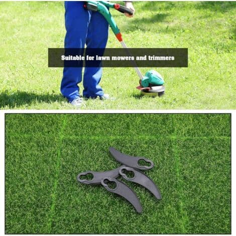 Gräsklipparblad i plast, liten halvmåneform, för 1100W Hover Challenge, svart, 9 stycken