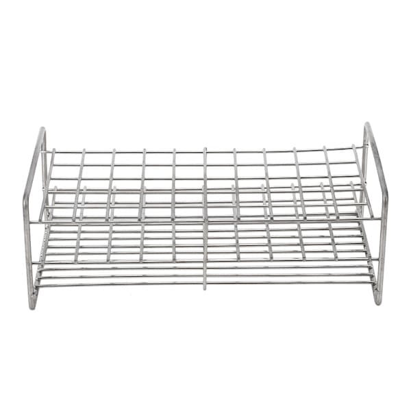 Teststand i rustfrit stål, 50 huller, 18,5 mm
