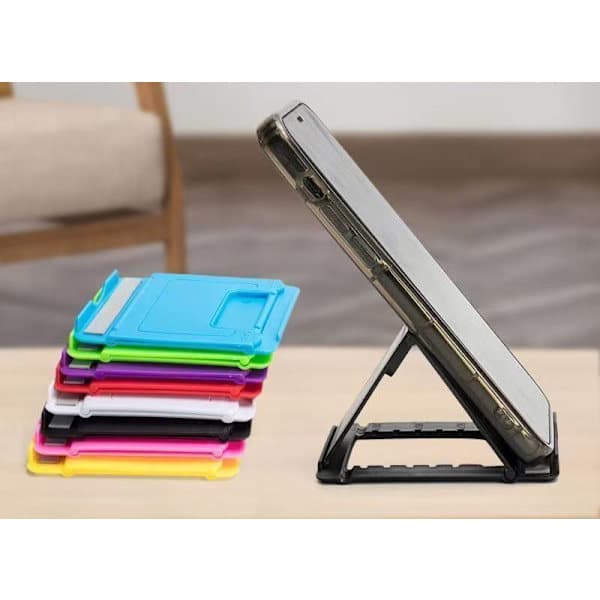 Universelt sammenleggbart plaststativ for telefon og nettbrett white
