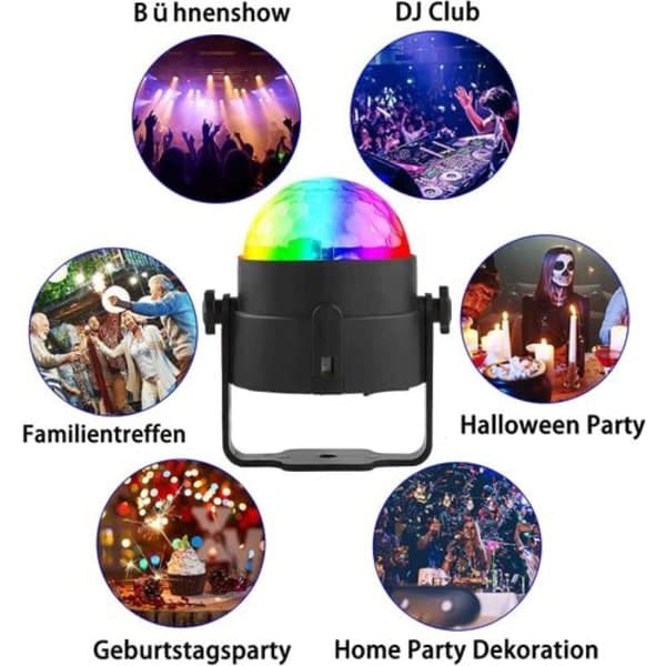 Diskokule Disco Lys LED Disco DJ Lampe 3W RGB Scenelys